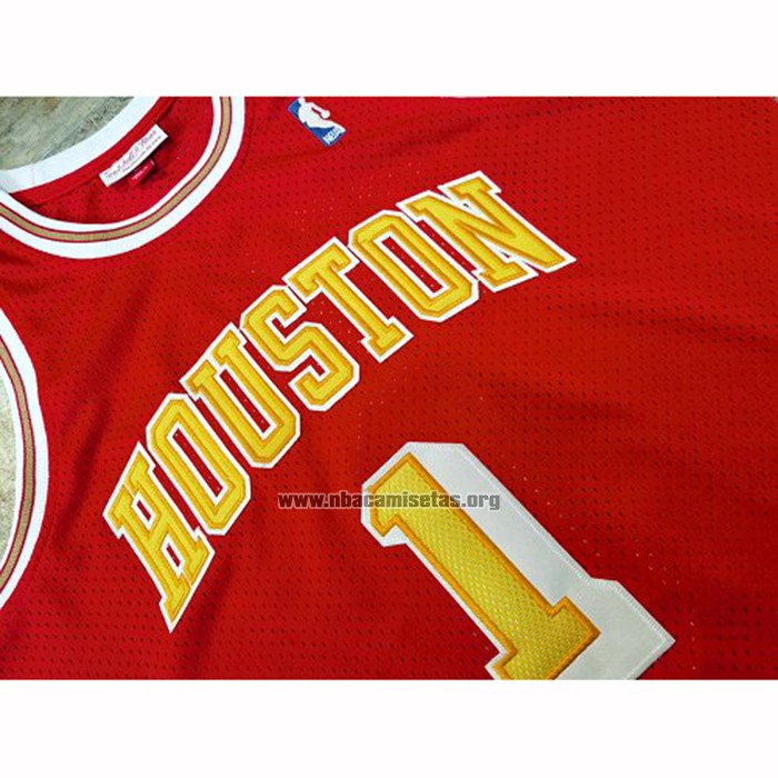 Camiseta Houston Rockets Tracy McGrady NO 1 Hardwood Classics Throwback Rojo